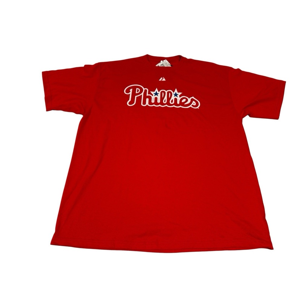 Majestic Philadelphia Phillies #9 Brown Men's XXL Red T-Shirt NWT